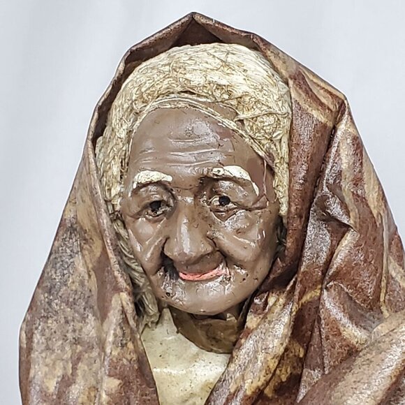 VTG handmade Mexican paper mache folk art couple Farmer & Lady Figurines - Picture 7 of 16